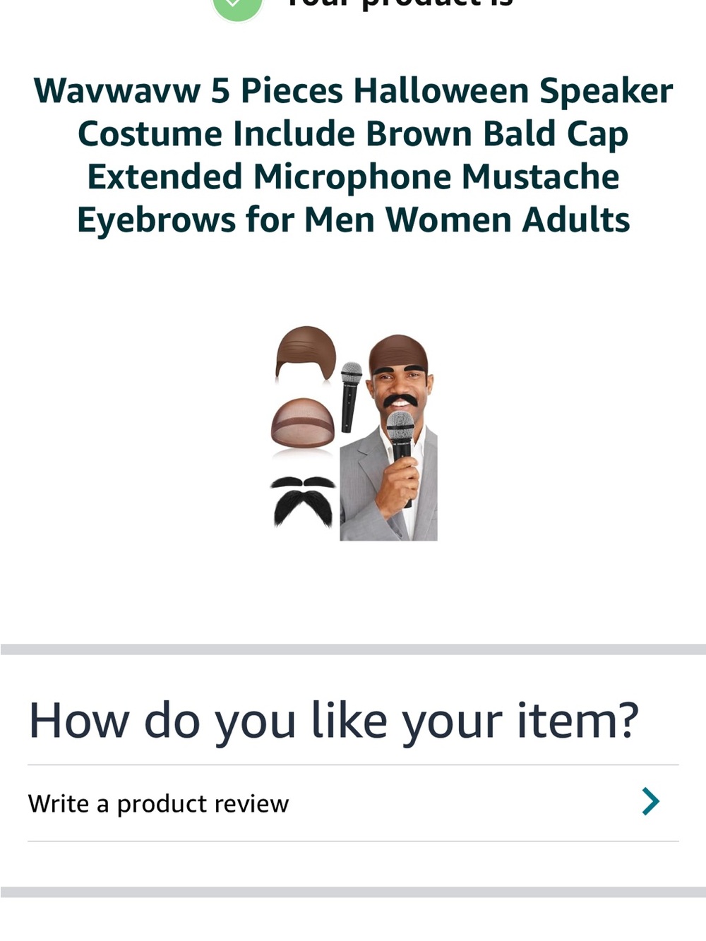 Source Unknown Brown Speaker Costume Set with Black Mustache & Eyebrows